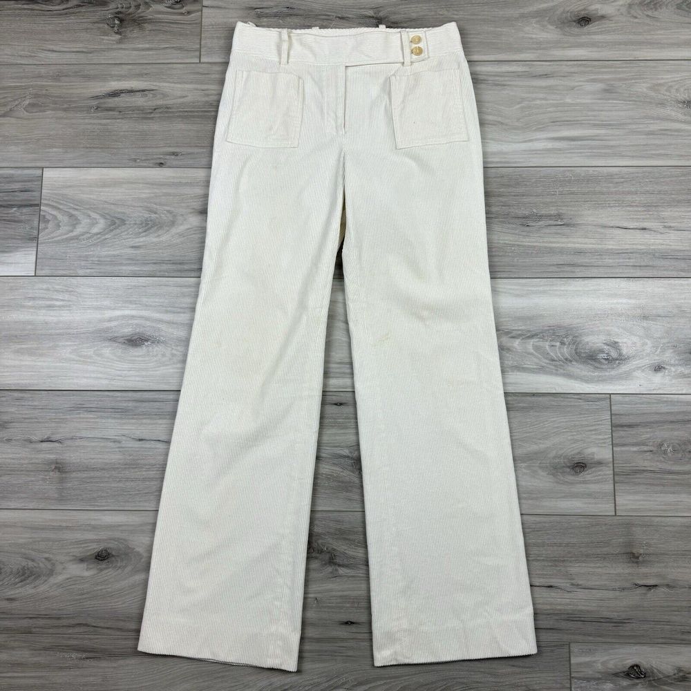 Celine Low Rise Wide Leg Flare Cotton Cashmere Corduroy Pants Trouser Sz 38 Vtg
